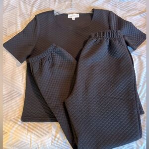 NWOT Lovely Melody My Lucky Day Quilted Short Sleeve Top and pant set